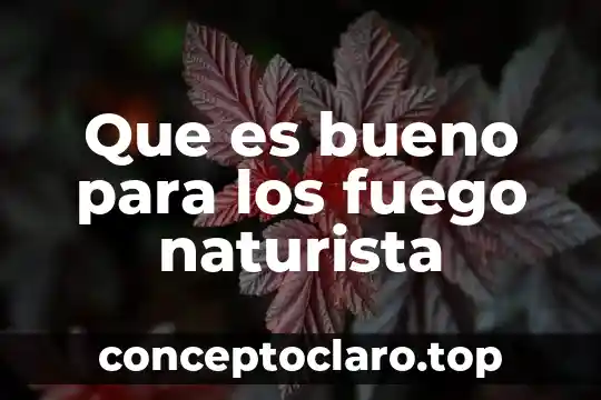 Que es bueno para los fuego naturista