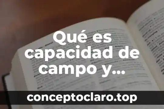 Qué es capacidad de campo y capacidad de carga