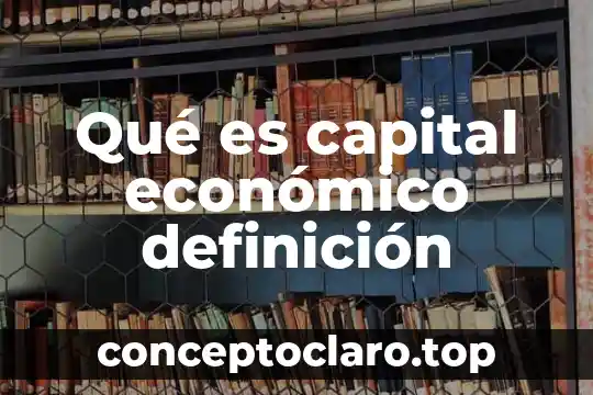 Qué es capital económico definición
