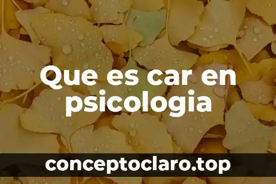 Que es car en psicologia