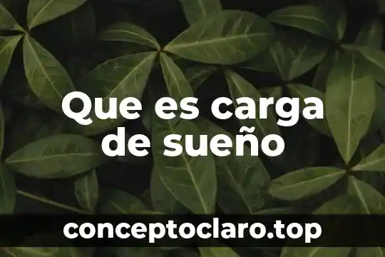 Que es carga de sueño