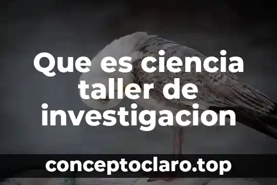 Que es ciencia taller de investigacion