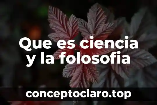 Que es ciencia y la folosofia
