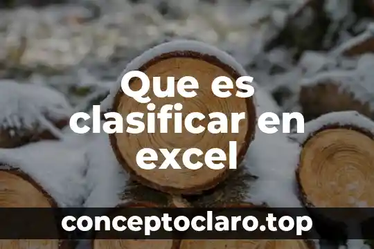 Que es clasificar en excel