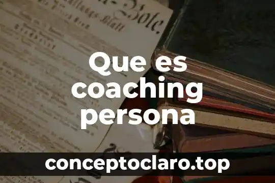 Que es coaching persona