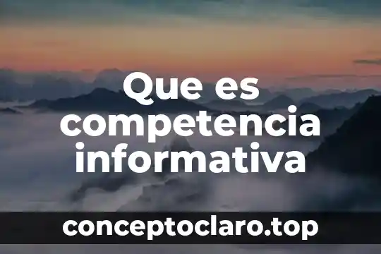 Que es competencia informativa