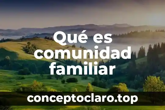 Qué es comunidad familiar