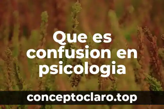 Que es confusion en psicologia