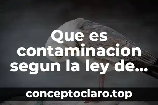 Que es contaminacion segun la ley de mexico