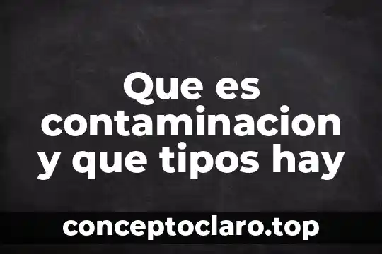 Que es contaminacion y que tipos hay