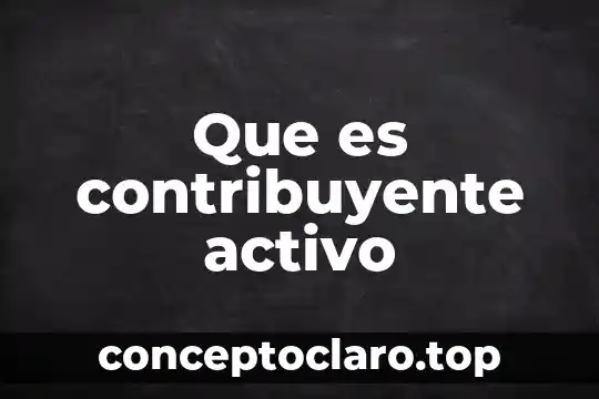 Que es un principio activo de una planta 7 Que es contribuyente activo