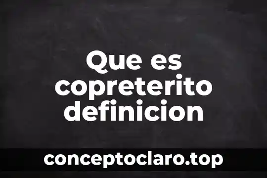 Que es copreterito definicion
