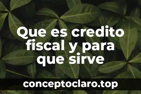 Que es el credito de incorporacion 6 Que es credito fiscal y para que sirve