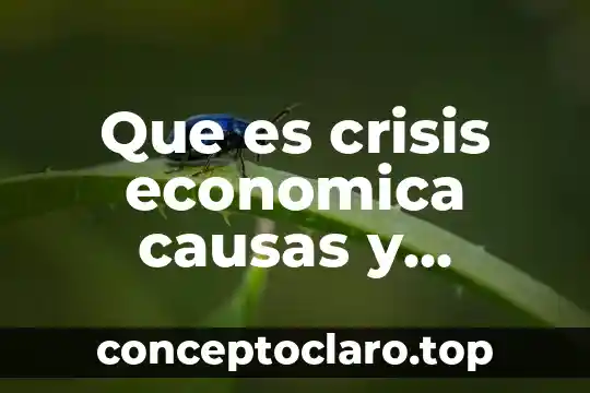 Que es crisis economica causas y consecuencia