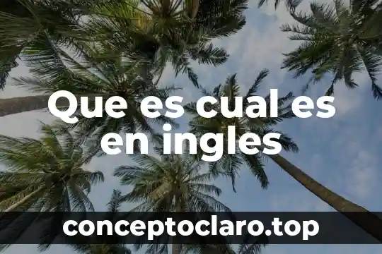 Que es cual es en ingles