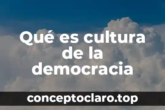 Qué es cultura de la democracia
