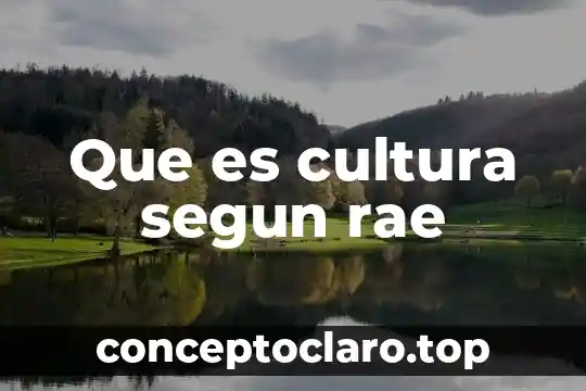 Que es cultura segun rae