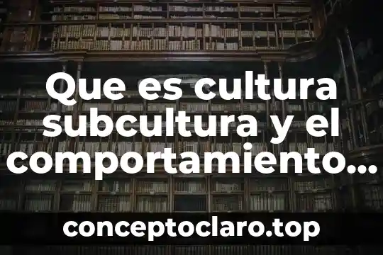 Que es cultura subcultura y el comportamiento del consumidor