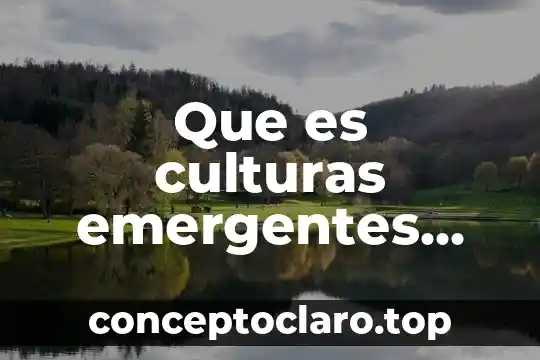 Didactica de las culturas que es 3 Que es culturas emergentes concepto y definicion
