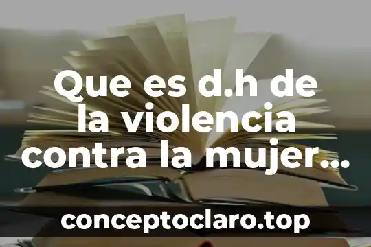 Que es d.h de la violencia contra la mujer resumen