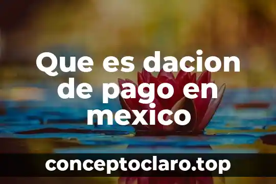 Que es dacion de pago en mexico
