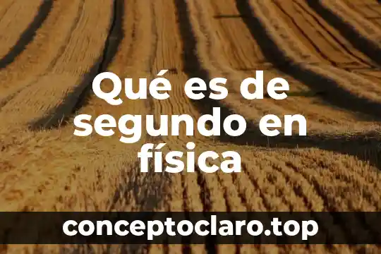 Qué es de segundo en física