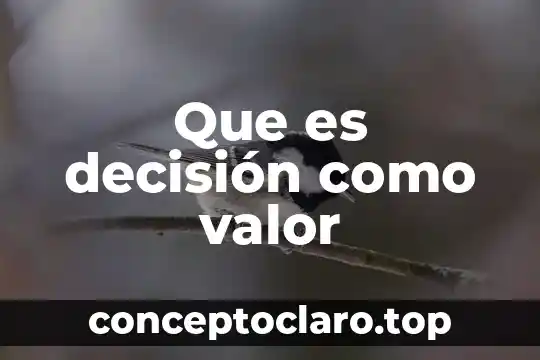 Que es decisión personal 7 Que es decisión como valor