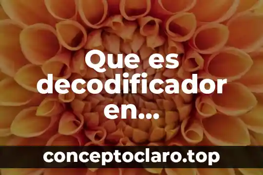 Que es decodificador en comunicación
