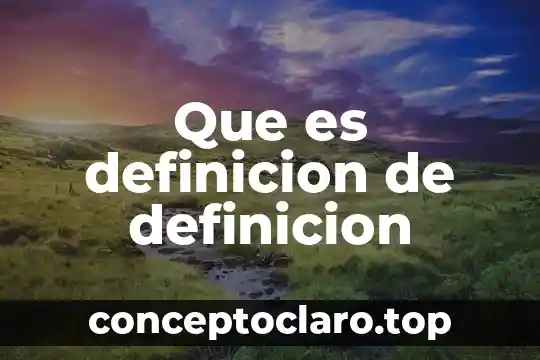Que es definicion de definicion