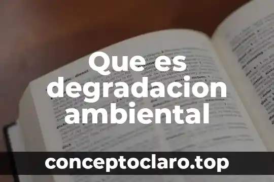 Que es conservacion ambiental in situ 5 Que es degradacion ambiental