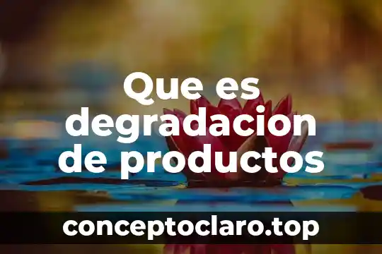 Que es degradacion de productos