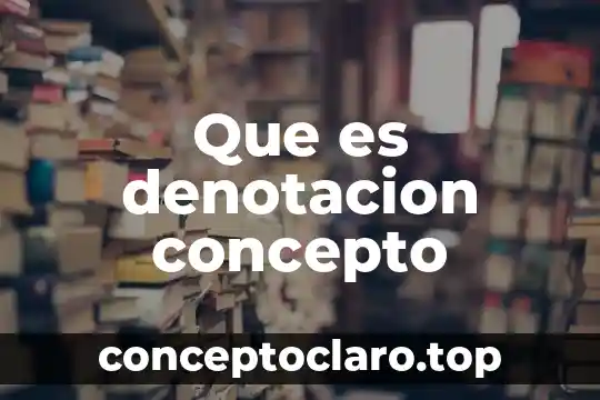 Que es denotacion concepto