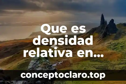 Que es la densidad segun la fisica 8 Que es densidad relativa en quimica