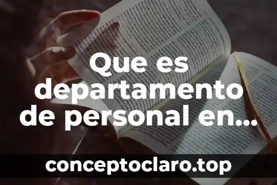 Que es departamento de personal en coppel