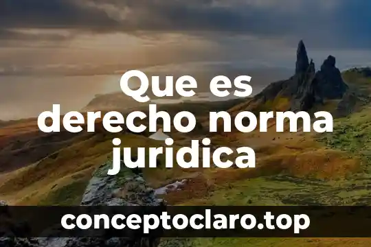 Que es derecho norma juridica