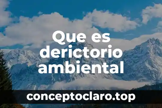 Que es derictorio ambiental
