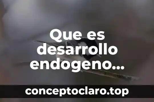 Que es desarrollo endogeno ejemplos