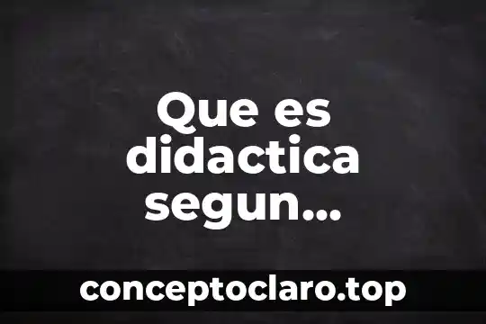 Que es didactica segun diferentes autores