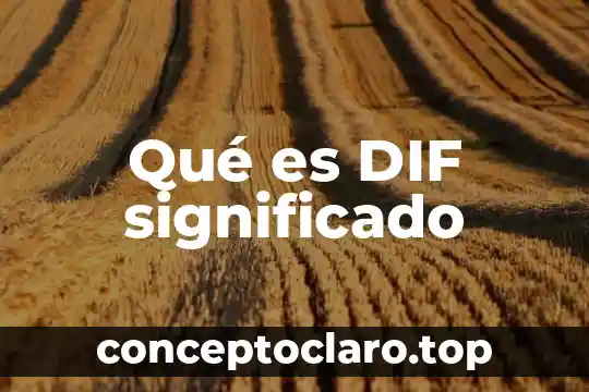 Ejercicio que es significado y concepto 8 Qué es DIF significado