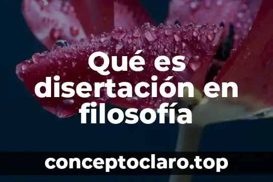 Qué es disertación en filosofía