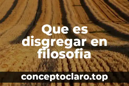 Que es disgregar en filosofia