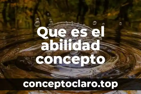 Que es el abilidad concepto