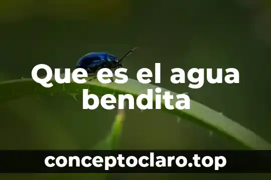 Que es el agua de vitriolo 8 Que es el agua bendita