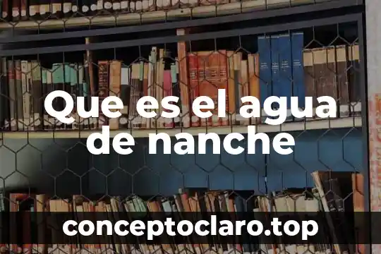Que es el agua de nanche