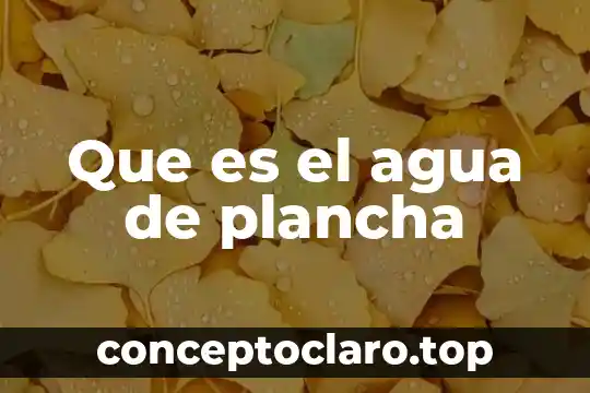 Que es el agua de plancha