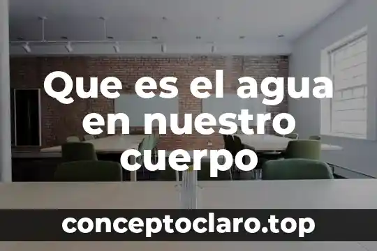 Que es el agua en nuestro cuerpo