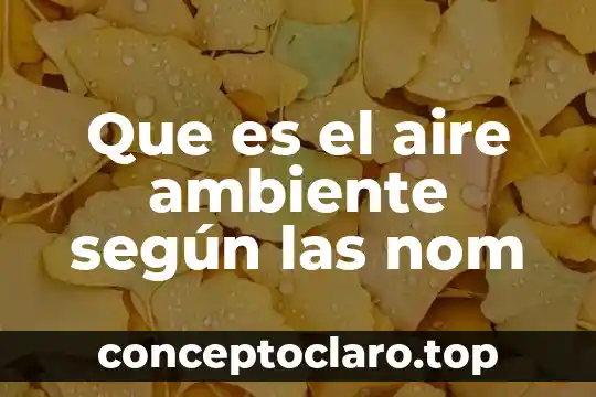 Que es el aire ambiente según las nom