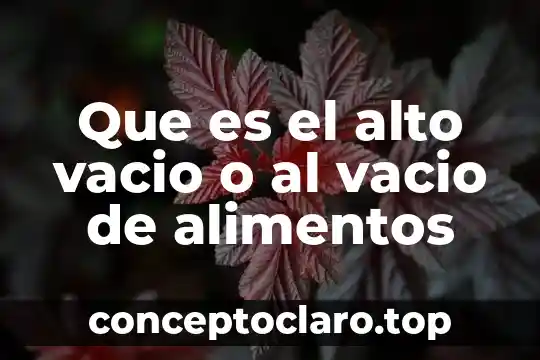 Que es significa cocción de los alimentos 8 Que es el alto vacio o al vacio de alimentos