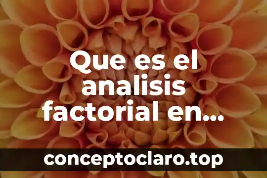 Que es el analisis factorial en auditoria