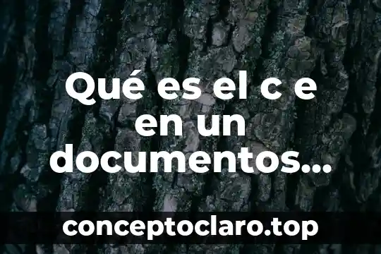 Qué es el c e en un documentos nacionales